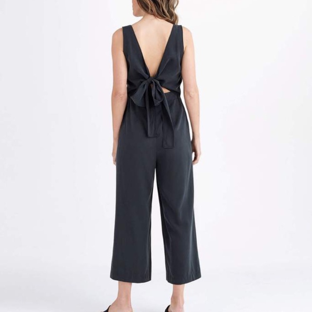 Vetta capsule Apron Jumpsuit in Washed Black sz 12